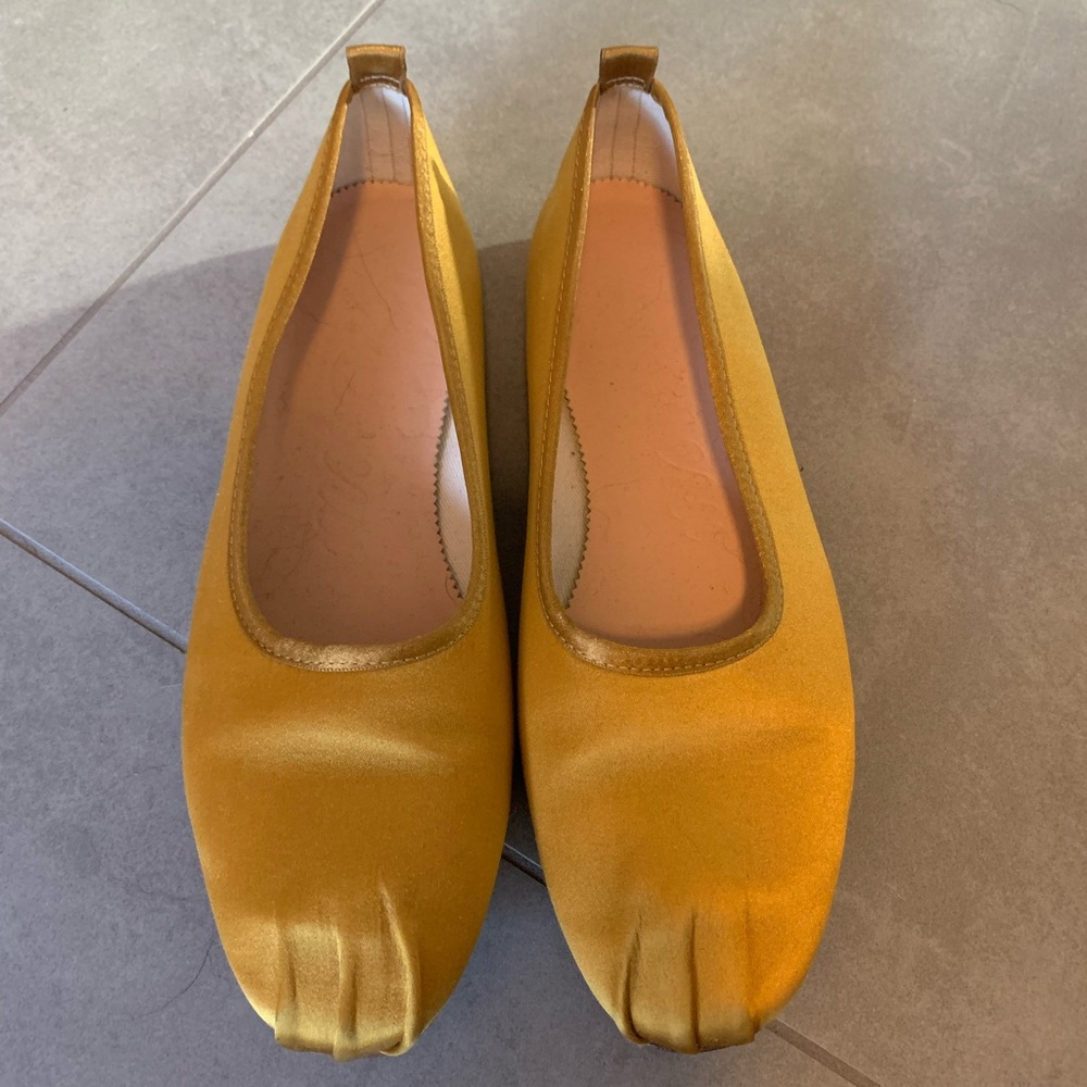 J.Crew Gold Satin Ballet Flats